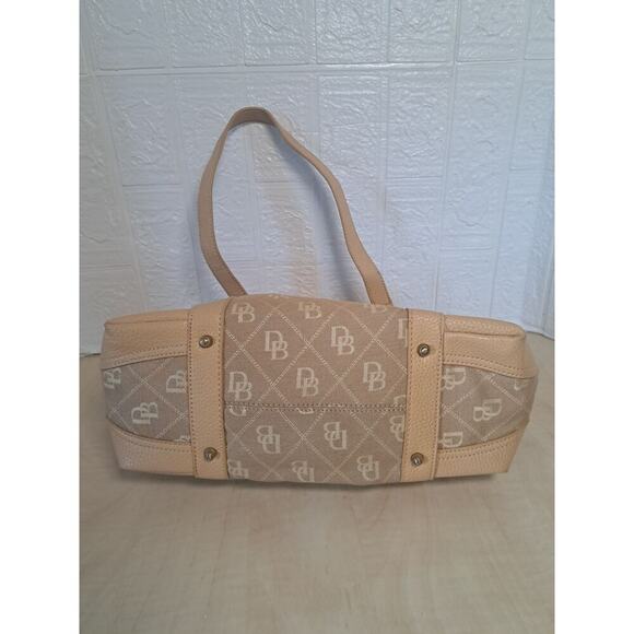 Dooney Bourke Beige Leather Monogram Satchel Handbag Size DB31 - Picture 7 of 12